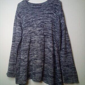 Jeanne Pierre Sweater Pullover L Women Long Sleeve Pattern Black White